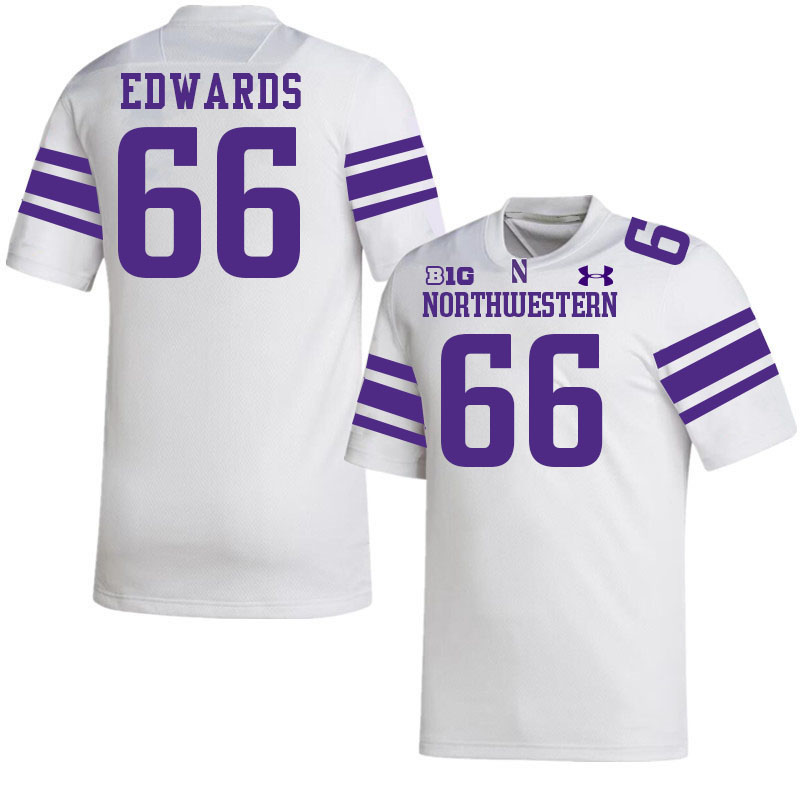 Northwestern Wildcats #66 Braeden Edwards College Football Jerseys Stitched-White